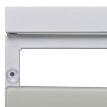 Set Salotto da Giardino Divano 2 Poltrone e Tavolino in Metallo Bianco e Blu