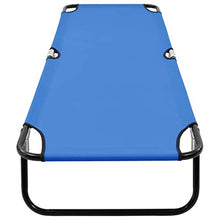 FAMIROSA Lettino Prendisole Pieghevole Blu in Acciaio-7754