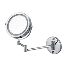 CENPEN, specchio per il bagno, specchio da trucco con ingrandimento a LED a doppio lato, ingrandimento regolabile 5x, specchio cosmetico a LED da parete, rotazione a 360°, luce Vanity Mirro