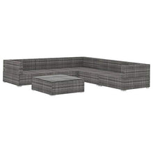 vidaXL Set Divani da Giardino 6 pz con Cuscini Foderati Lavabili Modulare Leggero Elegante Arredi da Esterno in Polyrattan Grigio Telaio in Acciaio