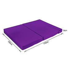 G & H - Materasso pieghevole pieghevole per letto matrimoniale, con rivestimento rimovibile, colore: viola