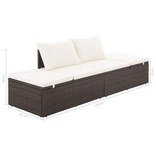 FAMIROSA Lettino da Giardino Marrone 195x60 cm in Polyrattan