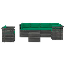 FAMIROSA Set Divani da Giardino su Pallet 7 pz con Cuscini Massello Pino-1916