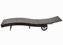 Mendler Lettino Regolabile da Esterno HWC-D80 polyrattan Marrone con Cuscino Beige