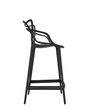 Kartell Masters Stool Sgabello, Tecnopolimero termoplastico Riciclato con Carica Minerale e Trattamento Soft-Touch, Nero, H. 65