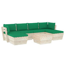 FAMIROSA Set Divani da Giardino su Pallet 7 pz con Cuscini Legno Abete-3581