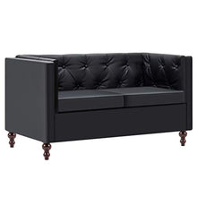 vidaXL 2X Divano Chesterfield Similpelle Nero Moderno Lusso Arredo Casa Sofa