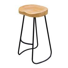 M-JH Sgabelli da Bar, Sgabelli da Bar Vintage da Cucina rustici con Struttura in Metallo Nero e Seduta in massello di Stile Industriale (Size : 65cm)