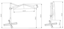 SORARA Roma Basic Parasole a sbalzo, Grigio, 2,5 x 3 m, manovella