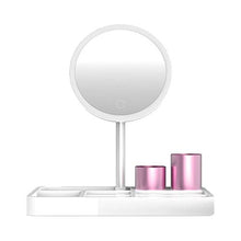 Specchio per Il Trucco con Luce, Spazio di archiviazione Plug-in Ricaricabile Specchio per Il Trucco con LED di Bellezza da Tavolo, Specchio con