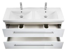 emotion Lavabo con mobiletto, Legno, Bianco Lucido, 130 mm, 2 unità