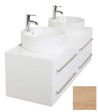 Mobile bagno Novum XL rovere chiaro con doppio lavabo