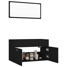 vidaXL Set Mobili da Bagno 2 pz Nero in Truciolato