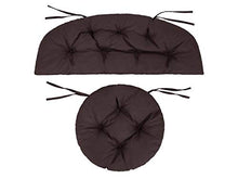 Set di 2 cuscini per panca in rattan, cuscini per panca e panca, colore marrone