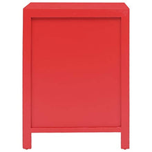 FAMIROSA Comodino Rosso 38x28x52 cm in Legno di Paulownia