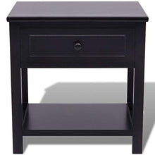 SKM Comodino in Legno Nero