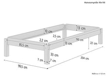 Erst-Holz Moderno futon Corto IMPILABILE 90x190 in Pino in 3 Varianti V-60.48-09-190, Accessori:Doghe in Assi di Legno rigide incl.