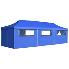 vidaXL Tenda Pieghevole Pop-Up 8 Pareti Laterali Blu Tendone Padiglione Bersò