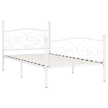 BIGTO - Struttura letto in metallo, per camera da letto, stile bianco, 100 x 200 cm
