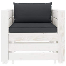 FAMIROSA Set Divani da Giardino 2 pz con Cuscino Antracite in Legno -1894