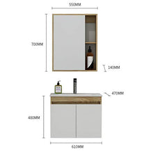 Set di Mobiletti Specchio e Lavabo Mobile da Parete in Legno Multistrato con lavello da banco a Parete (Color : White, Size : 48x61x47cm)