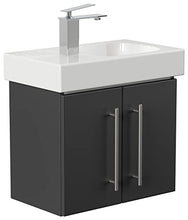 Mobile bagno con lavabo Geberit Icon XS 53cm a sinistra nero satinato