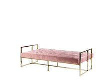 Beliani Divano 3 Posti Colore Rosa Opaco in Velluto Stile Modern Retro Marstal