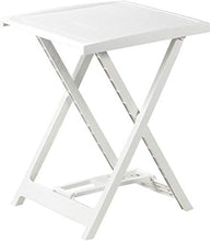 Tomaino Tavolo Quadrato d'appoggio in plastica Uso Interno Esterno 50x47x65h cm (Bianco)