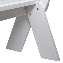 Mendler Panca Oslo per Esterni con Schienale Legno Massiccio 148cm Bianco Grezzo