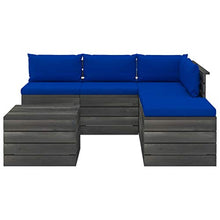 FAMIROSA Set Divani da Giardino su Pallet 6 pz con Cuscini Massello Pino-1933