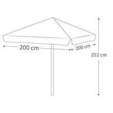 AKTIVE 53758 Ombrellone da Spiaggia, Quadrato, a Righe, 200 x 200 cm