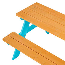 Teamson Kids Tavolo da Picnic E Sedia Giardino per Esterno Legno/Blu TK-KF0002