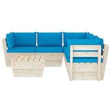 FAMIROSA Set Divani da Giardino su Pallet 6 pz con Cuscini Legno Abete-3532