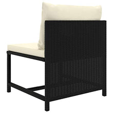 FAMIROSA Set Divani da Giardino 7 pz con Cuscini in Polyrattan Nero