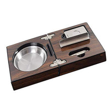 OutingstaRase Legno Caso Cigar Ashtray W/Cigar Cutter, Sigaro Punch, sigari Slot Accessori
