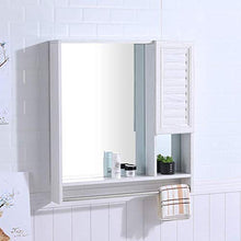 WLABCD Specchio, Bagno, a Parete, Specchio da Muro, Specchio per il Trucco, Toletta, Niture per la Casa Decorative Design Elegante Deposito Bianco Deposito con Portasciugamani
