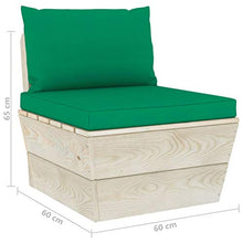 vidaXL Divano Centrale da Giardino su Pallet e Cuscini Legno di Abete