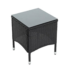 Belissy Set di mobili da giardino in rattan sintetico, poltrone da giardino moderne, mobili da balcone, set da 2 persone, 1 tavolo e 2 poltrone, set per balcone e terrazzo (rattan nero)