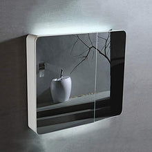 Armadietti a specchio Mobili da Bagno Semplice Bagno Specchio da Bagno in Legno Massello con Ripiano Combinazione A Parete (Color : Silver, Size : 80 * 14 * 65cm)