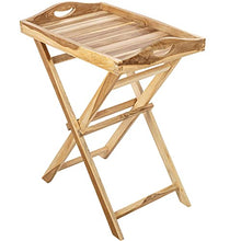 PrimeMatik - Vassoio Pieghevole per Esterni con Gambe 60 x 70 x 40 cm in Legno di Teak Certificato