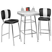 KADIMA DESIGN Tavolo bar 60 x 60 cm American Diner Bianco/Alu Design Retro bistrot tavolo quadrato