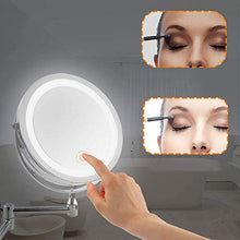 AJH Specchio per Il Trucco Specchio per Il Trucco a LED con Illuminazione 5X Specchio ingranditore Specchio cosmetico per Il Bagno Specchio per Il Viso a Due Lati da 8 Pollici, da