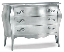 Bagno Italia Mobile Comò 100x42x85h bombato 3 cassetti colore bianco opaco o argento o oro I