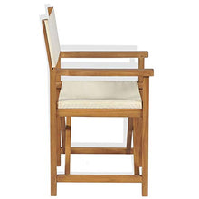 BIGTO - Sedia da regista in legno di acacia massiccio, colore: Bianco