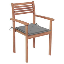 vidaXL Sedie da Giardino 2 pz con Cuscini Grigi in Massello di Teak