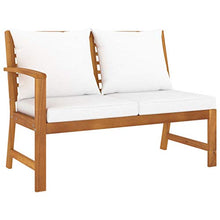 FAMIROSA Set Divani da Giardino 4 pz con Cuscini Crema in Legno Acacia-7771