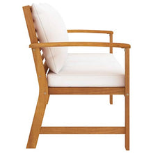 vidaXL Panca da Giardino 120 cm con Cuscino Crema in Legno di Acacia