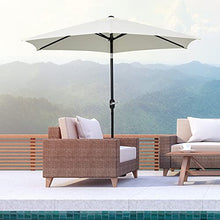 Outsunny Ombrellone da Giardino Inclinabile Spiaggia in Alluminio e Poliestere Bianco Crema Φ2.7×2.35m
