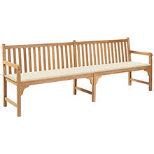 vidaXL Panca da Giardino con Cuscino Crema 240 cm in Massello di Teak