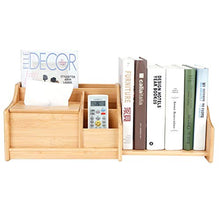 Fdit Organizer da scrivania, Organizer da scrivania Estensibile in bambù, Organizer da Tavolo, scaffale per Libri, scaffale per Libri, Supporto Fisso per Forniture per Ufficio
